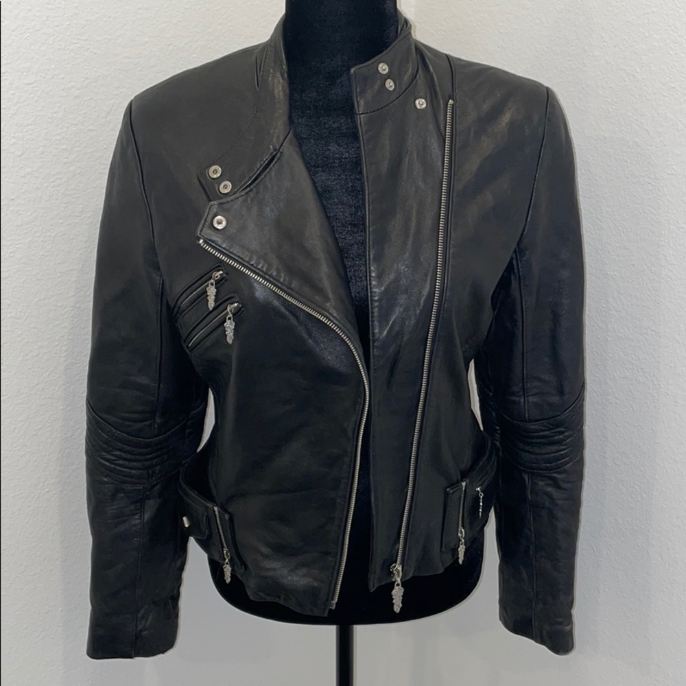 Ebene by Patrick Assuline Black Leather Jacket
